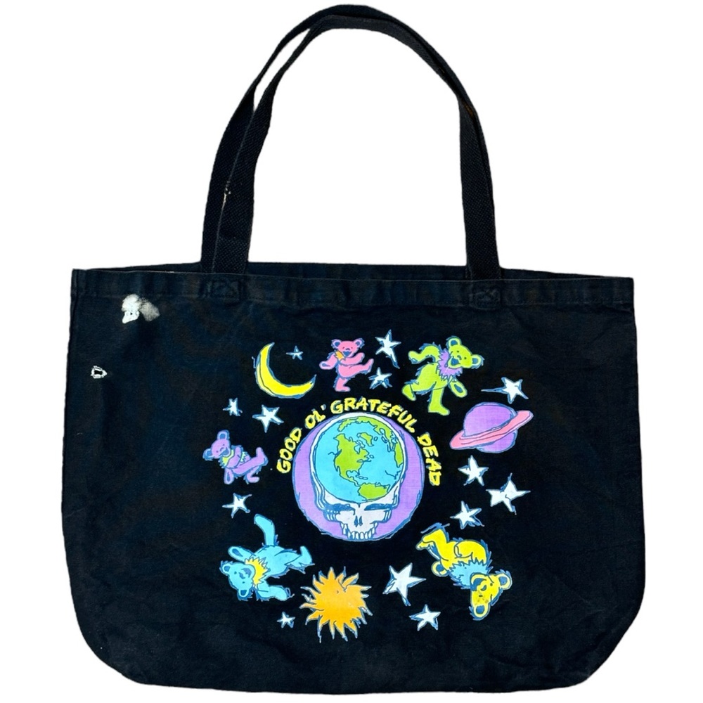 Grateful Dead Ripple Junction Black Tote Bag Canvas Shopper One Size